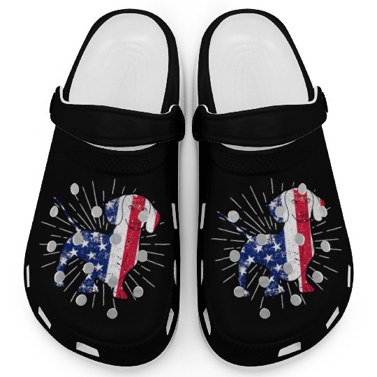 Dachshund 4th Of July US Flag Dog Lovers Patriotic Clogs