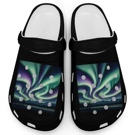 ultra realistic northern lights Clogs