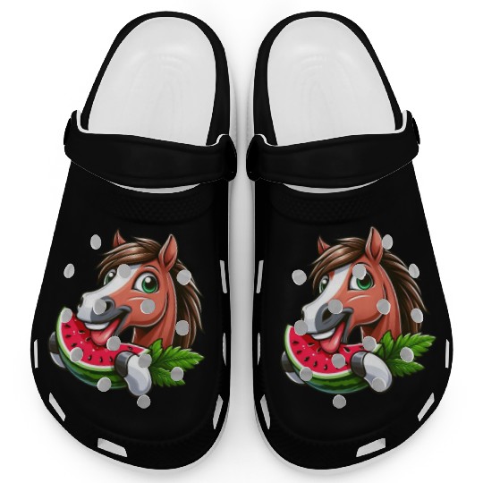 Horses Horse Lover Farmer Melon Summer Clogs