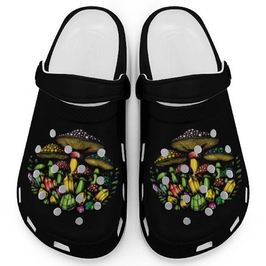 mushrooms and crystals Clogs