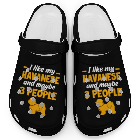 Dog And Maybe 3 People Funny Havanese Dog Lovers Clogs