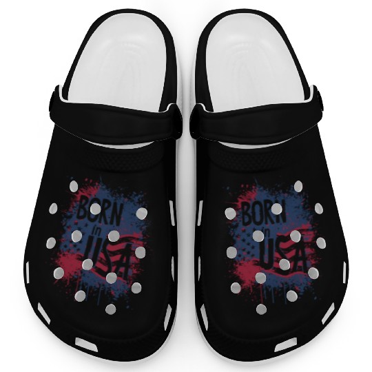 Born in USA, American flag Clogs