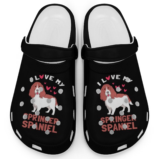 Cute Dog Lover I Love My Springer Spaniel Clogs