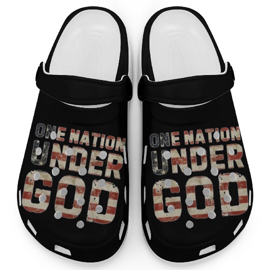 US American Flag One Nation Under God 4th Of July Clogs