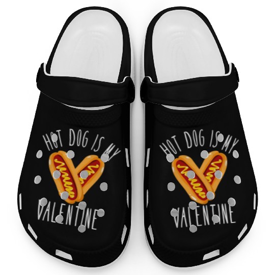 Hot Dog Adult Heart Valentines Day Clogs