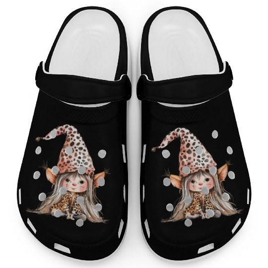 Leopard Print Gnome Clipart Images, Girly Clogs