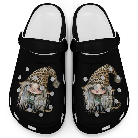 Leopard Print Gnome Clipart Images, Girly Clogs