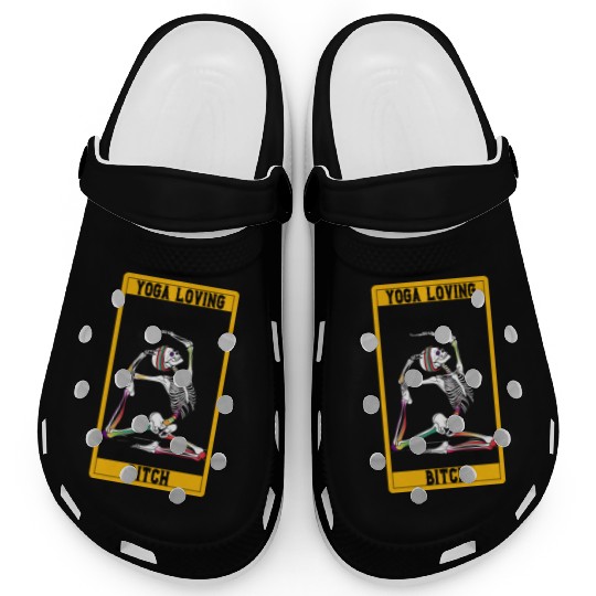 Funny Tarot Card Design Yoga Loving Skeleton Clogs