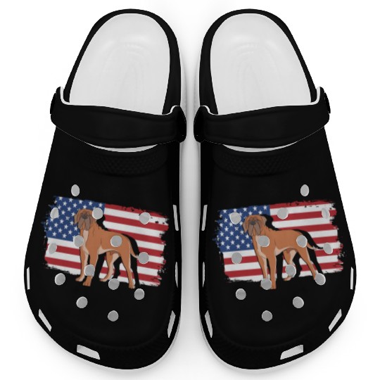 English Mastiff US Flag Bullmastiff Patriotic Dog Clogs