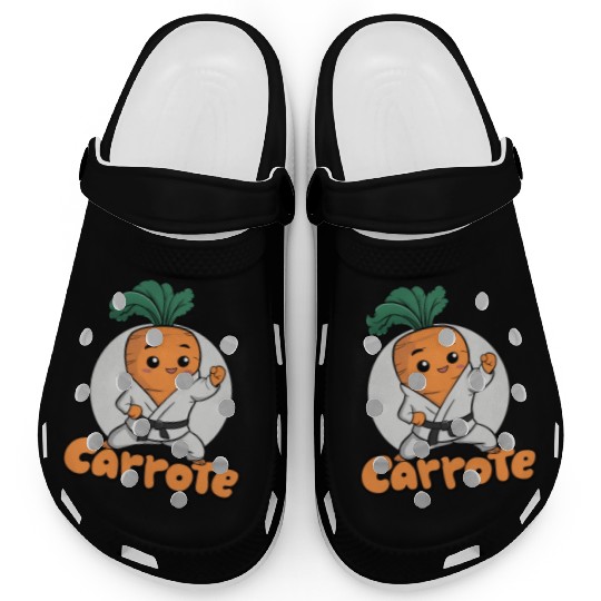 Cute Karate Carrot Design Clogs