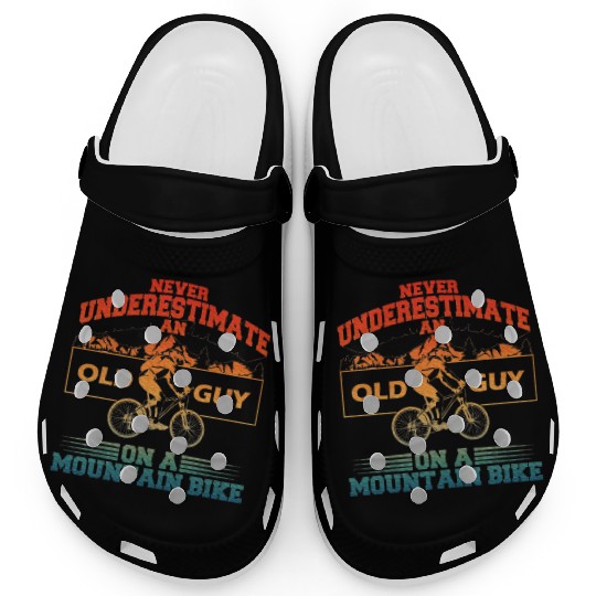 Cool Mountain Bike Art Grandpa Mountain Biking Clogs