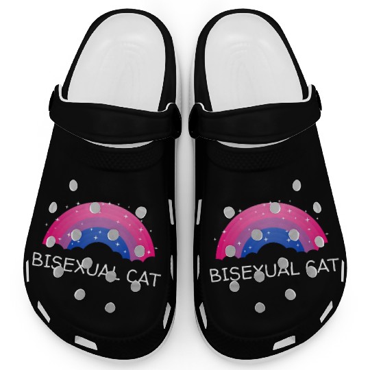 Bisexual Cat Bi LGBTQ Bi Pride LGBT Funny Animal L Clogs