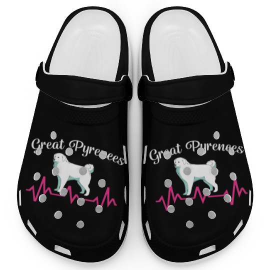 Pet Lover Great Pyrenees Dog Heartbeat Clogs