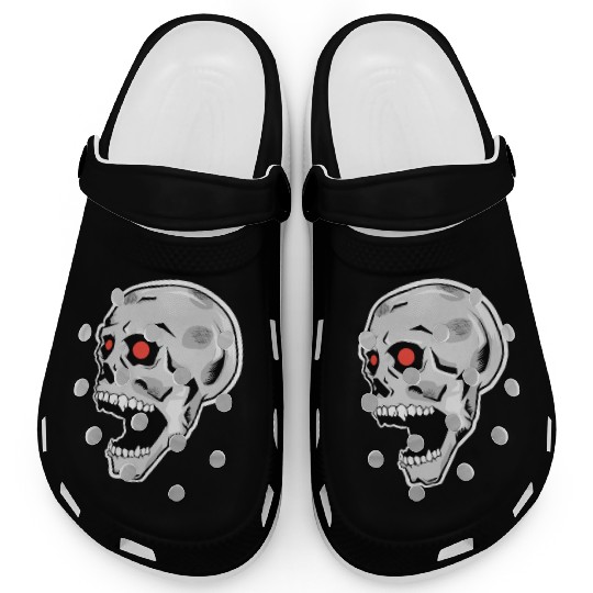 the silver skull looks up Clogs