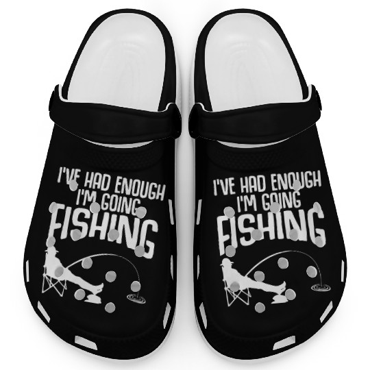 Fisherman Fish Fishing Rod Clogs