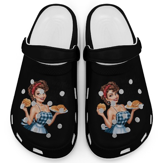 Waffle Delight: Retro Housewife Humor Clogs