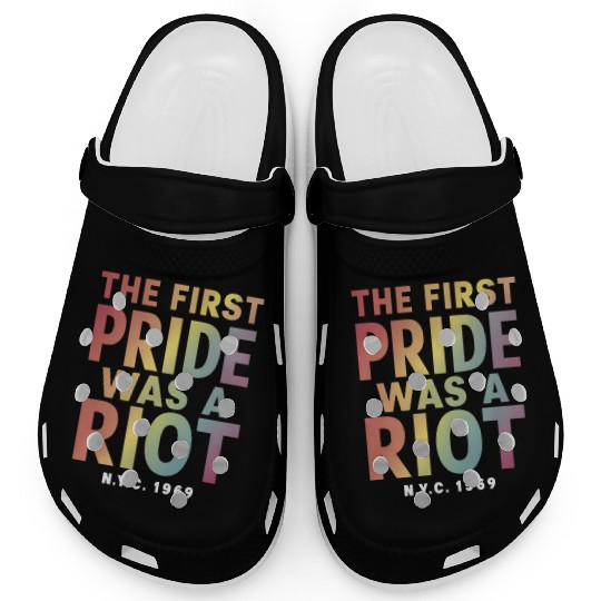 The First Pride Was A Riot LGBT Gay Ally Rainbow Clogs