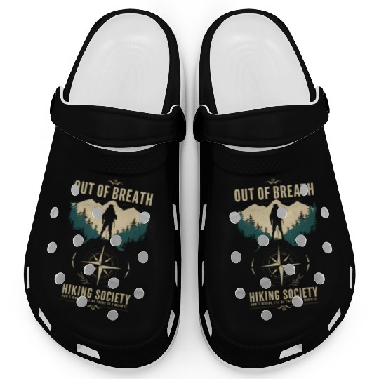 Out of Breath Hiking Society Hiker Nature Love Clogs