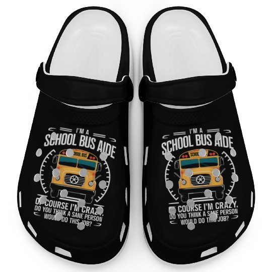 School Bus Aide Funny Back to School Clogs