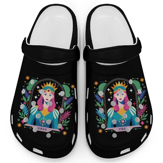 Floral Virgo Tarot Zodiac Graphic Clogs
