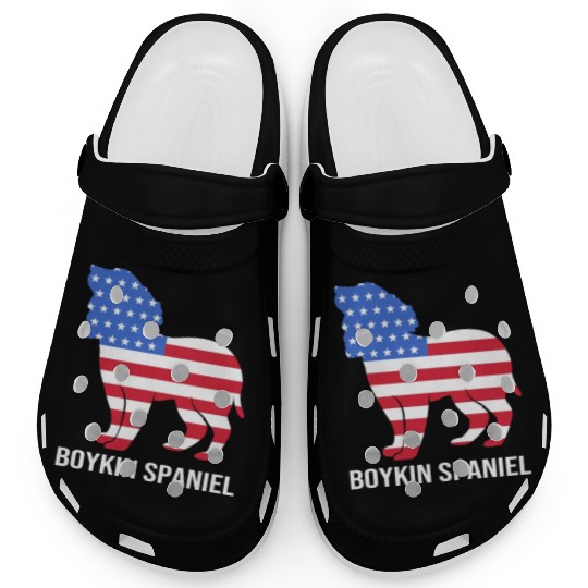 American Flag Boykin Spaniel Dog Patriotic Dog Clogs