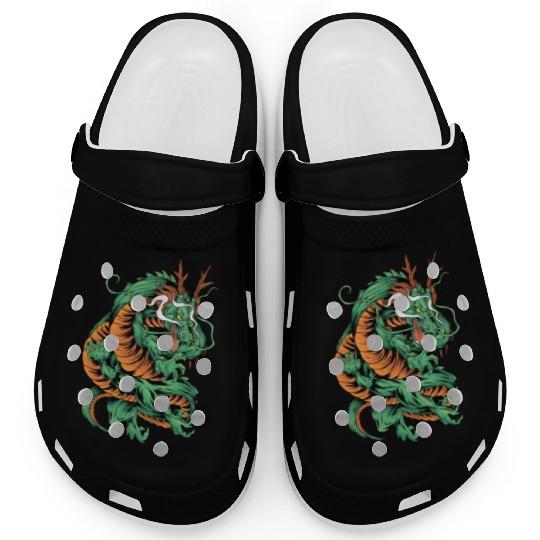 Angry Japanese Dragon Tattoo Clogs