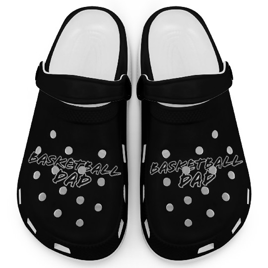Basketball Dad Design (white outline) Clogs
