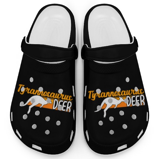 Funny Kangaroo Tyrannosaurus Deer Illustration for Clogs