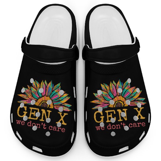Gen X We Don't Care Sunflower Generation X Clogs