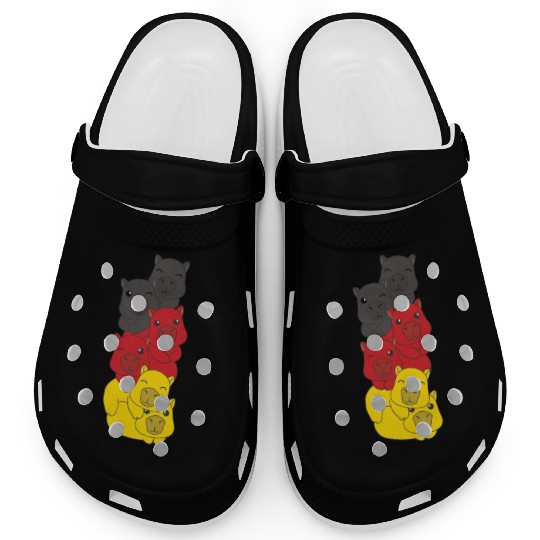 German Flag Capybara German Germany Clogs