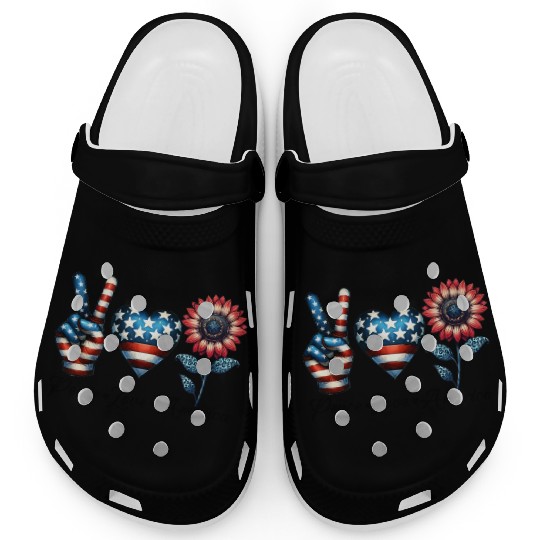 Peace Love America Clogs