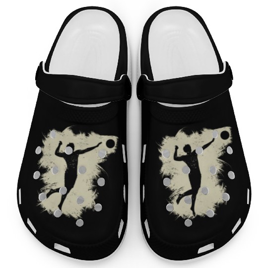 Volleyball Beach Grunge Vintage Clogs