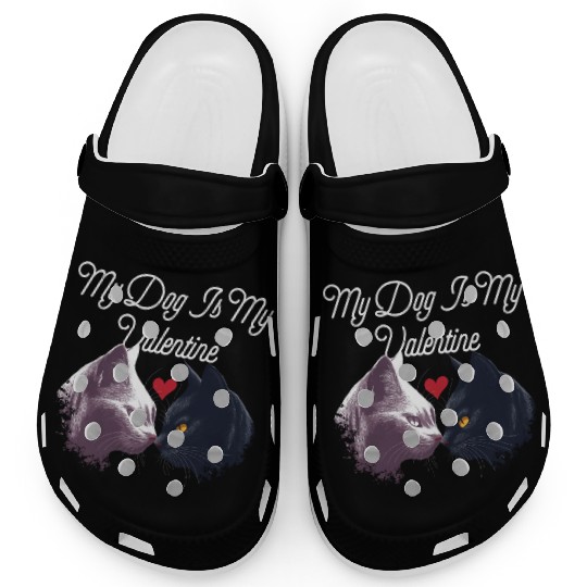 My Dog Is My Valentine Funny Valentines Day Humor Clogs