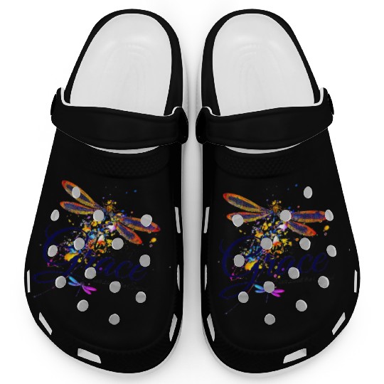 Amazing Grace Dragonfly splatter Clogs