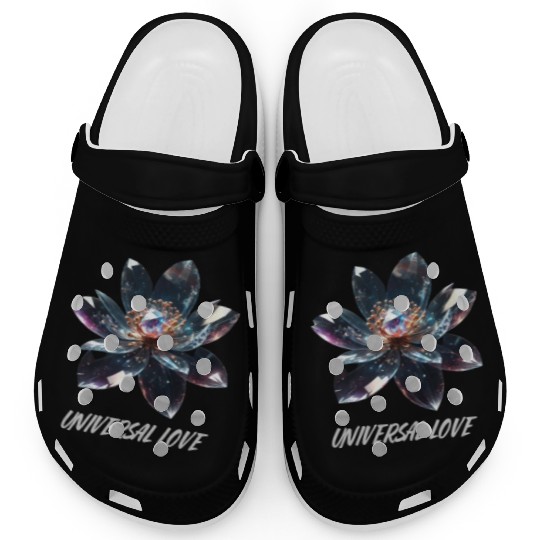 Cosmic Crystal Glass Flower "UniversalLove" Clogs