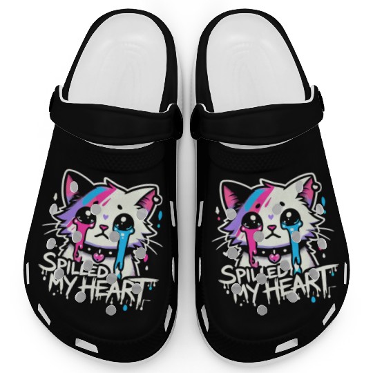 Gothic Emo Cat Design For Cat Lovers And Clogs