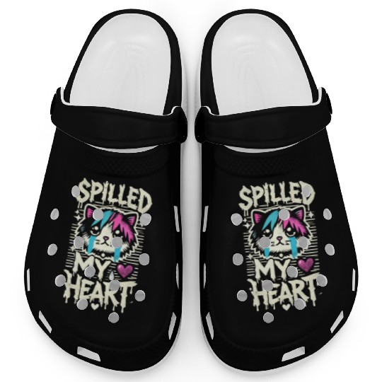 Gothic Emo Cat Design For Cat Lovers And Clogs