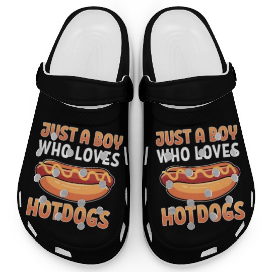 Just a Boy Who Loves Hotdogs Clogs
