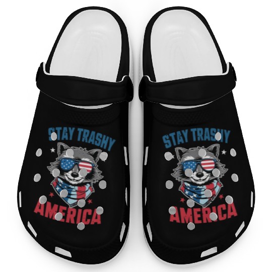 Stay Trashy America Take America Back 4Th Of July Clogs