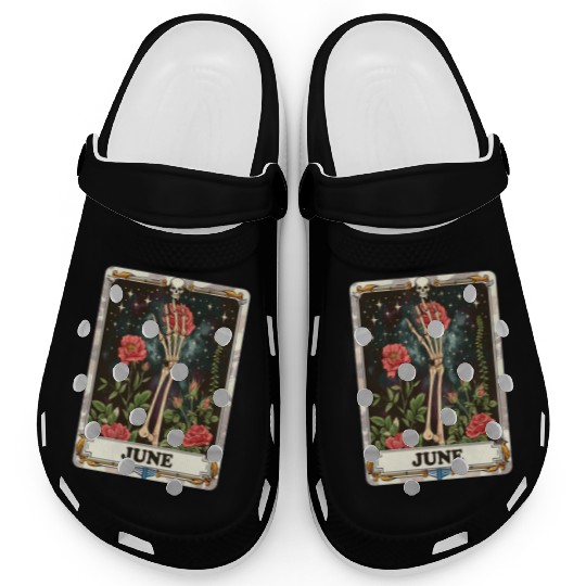 June Gothic Tarot Card - Rose Flower & Skeleton's Clogs