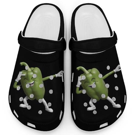 Green Bell Pepper Dabbing Realistic Clogs