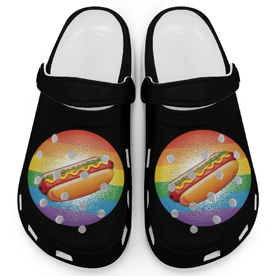 LGBTQ Hot Dog Clogs