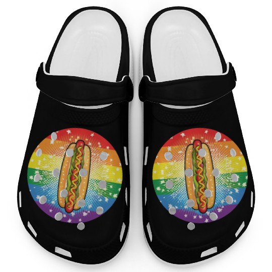 LGBTQ Hot Dog Clogs