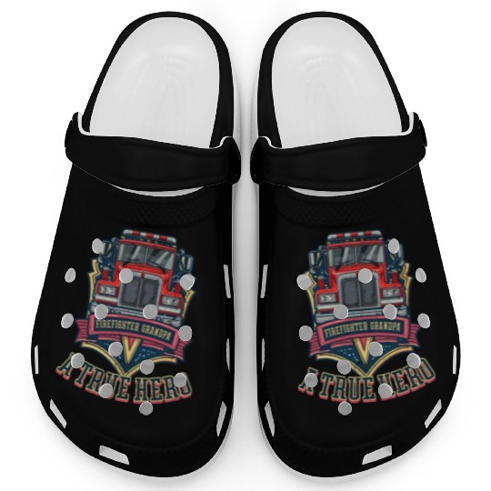 Firefighter Grandpa A True Hero Clogs