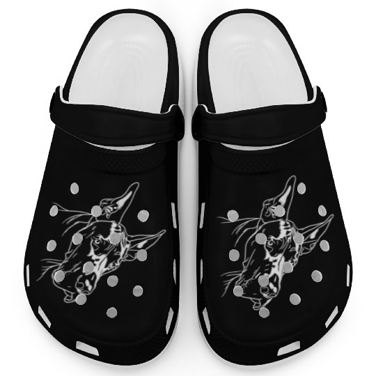 Great Dane Line Art Cute and Funny Great Dane Face Clogs