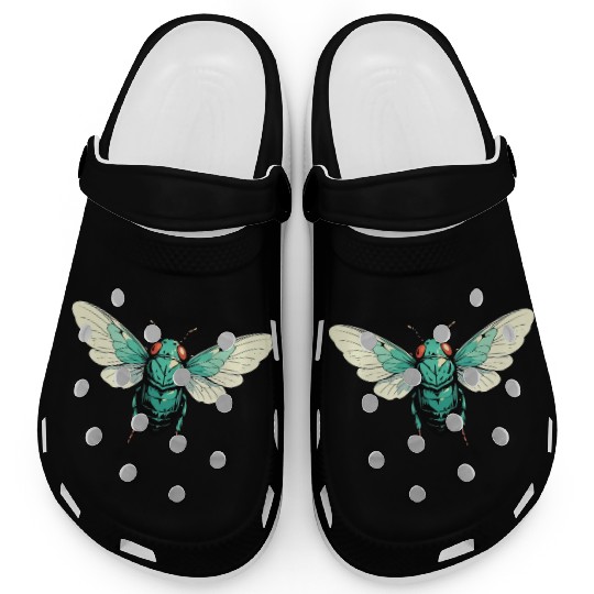 Cicada Insect Animal Lover Funny Design Clogs