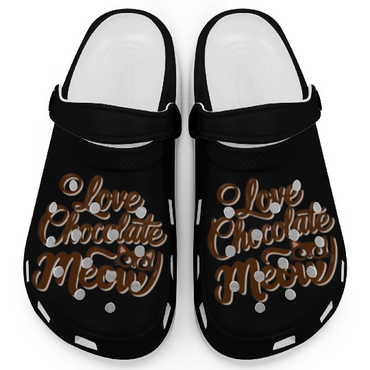 I love chocolate & cats Clogs