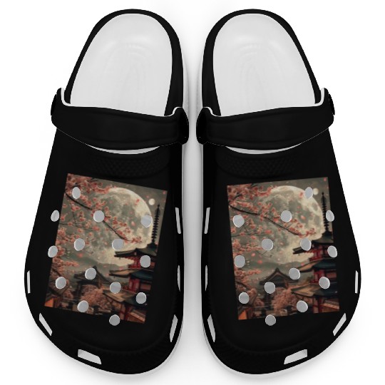 Full Moon in Tokyo Japan Sakura Clogs