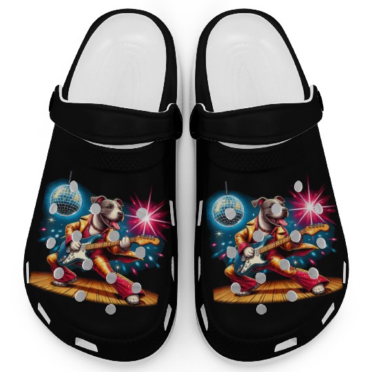 Disco Ball Guitar dog Clogs