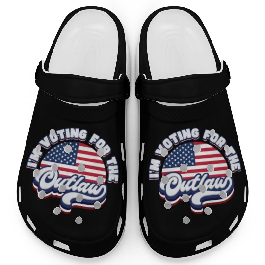 I'm Voting For The Outlaw - US Flag Clogs